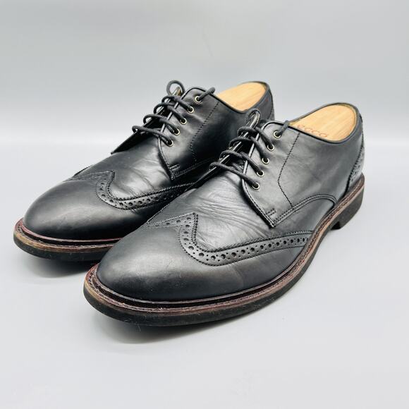 Cole Haan Shoes Mens 11 Black Leather Wingtip Brogue Oxford Dress Derby Lace Up main image 9
